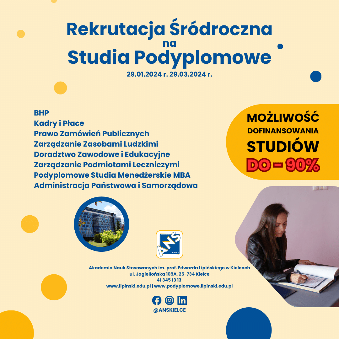 Rekrutacja na Studia Podyplomowe - Akademia Nauk Stosowanych im. prof