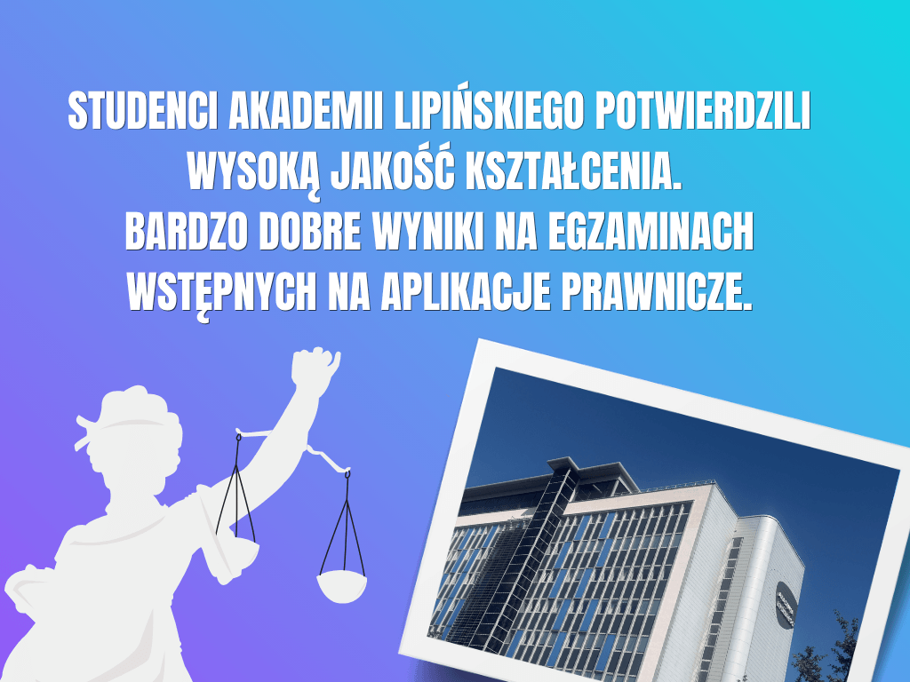 Studenci Akademii Nauk Stosowanych im. Prof. E.Lipińskiego w Kielcach potwierdzili wysoką jakość kształcenia. Bardzo dobre wyniki na egzaminach wstępnych na aplikacje prawnicze.